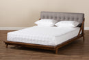 Tilde Gray Fabric Upholstered Wood Queen Size Platform Bed Baxton