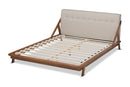 Tilde Light Beige Fabric Upholstered Wood Queen Size Platform Bed Baxton