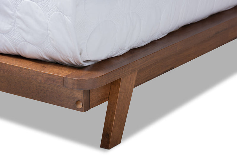 Tilde Light Beige Fabric Upholstered Wood King Size Platform Bed Baxton