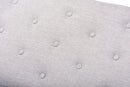Florica Greyish Beige Fabric Upholstered and Button Tufted Wood Bench Baxton