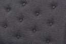 Florica Dark Gray Fabric Upholstered and Button Tufted Wood Bench Baxton