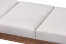 Nexus Grayish Beige Fabric Upholstered Wood Bench Baxton