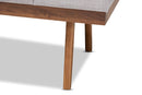Nexus Grayish Beige Fabric Upholstered Wood Bench Baxton