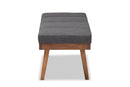 Nexus Charcoal Fabric Upholstered Wood Bench Baxton