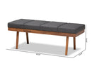Nexus Charcoal Fabric Upholstered Wood Bench Baxton