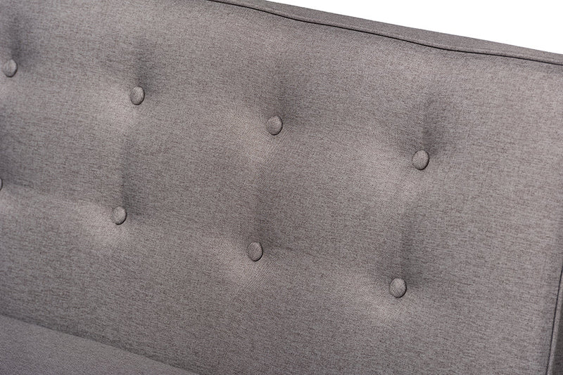 Mabel Gray Fabric Upholstered 5-Piece Wood Dining Nook Set Baxton