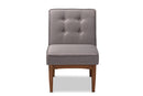 Mabel Gray Fabric Upholstered Wood Dining Chair Baxton