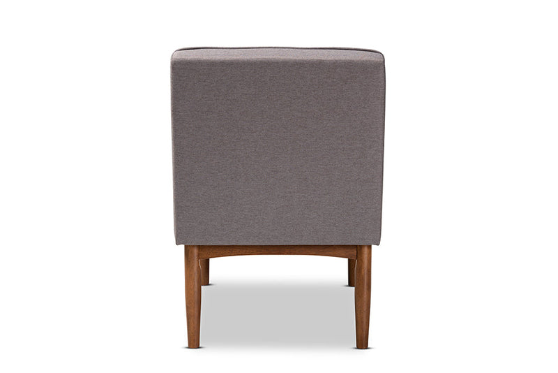 Mabel Gray Fabric Upholstered Wood Dining Chair Baxton