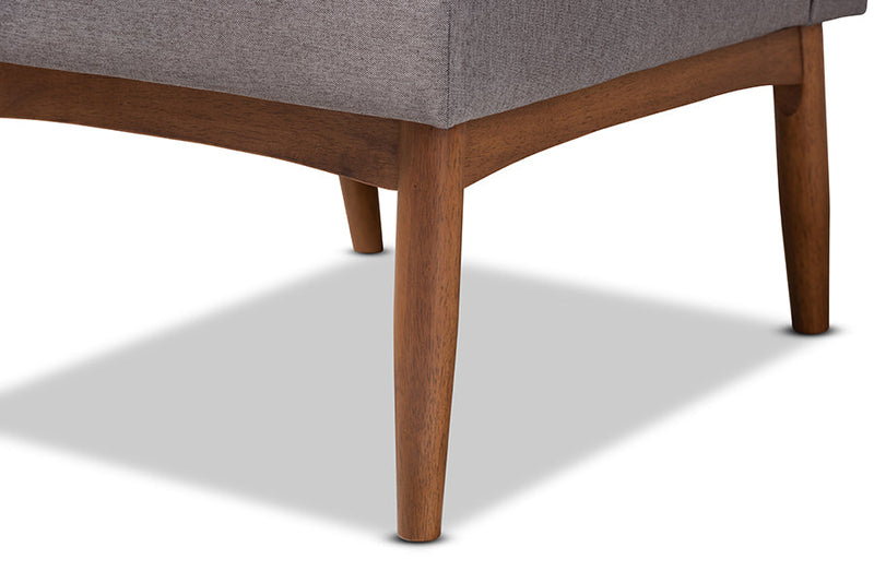 Mabel Gray Fabric Upholstered Wood Dining Chair Baxton