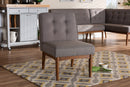 Mabel Gray Fabric Upholstered Wood Dining Chair Baxton