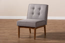 Mabel Gray Fabric Upholstered Wood Dining Chair Baxton