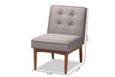 Mabel Gray Fabric Upholstered Wood Dining Chair Baxton