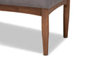 Mabel Gray Fabric Upholstered Wood Dining Bench Baxton
