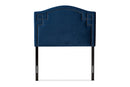 Sadie Royal Blue Velvet Fabric Upholstered Twin Size Headboard Baxton