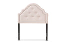 Halen Light Pink Velvet Fabric Upholstered Twin Size Headboard Baxton