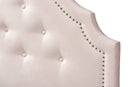 Halen Light Pink Velvet Fabric Upholstered Twin Size Headboard Baxton
