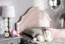 Halen Light Pink Velvet Fabric Upholstered Twin Size Headboard Baxton