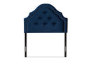 Halen Royal Blue Velvet Fabric Upholstered Twin Size Headboard Baxton