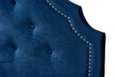 Halen Royal Blue Velvet Fabric Upholstered Twin Size Headboard Baxton