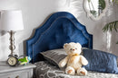 Halen Royal Blue Velvet Fabric Upholstered Twin Size Headboard Baxton