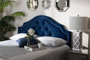 Halen Royal Blue Velvet Fabric Upholstered Queen Size Headboard Baxton