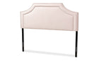 Aimi Light Pink Velvet Fabric Upholstered Queen Size Headboard Baxton