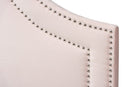 Aimi Light Pink Velvet Fabric Upholstered Queen Size Headboard Baxton