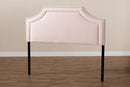 Aimi Light Pink Velvet Fabric Upholstered Queen Size Headboard Baxton