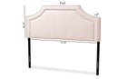 Aimi Light Pink Velvet Fabric Upholstered Queen Size Headboard Baxton