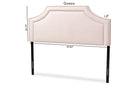 Aimi Light Pink Velvet Fabric Upholstered Queen Size Headboard Baxton