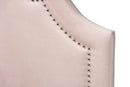 Morigan Light Pink Velvet Fabric Upholstered Twin Size Headboard Baxton