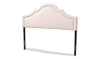 Morigan Light Pink Velvet Fabric Upholstered Full Size Headboard Baxton