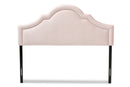 Morigan Light Pink Velvet Fabric Upholstered Queen Size Headboard Baxton