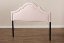 Morigan Light Pink Velvet Fabric Upholstered Full Size Headboard Baxton