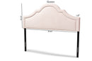 Morigan Light Pink Velvet Fabric Upholstered Queen Size Headboard Baxton