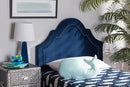 Morigan Navy Blue Velvet Fabric Upholstered Twin Size Headboard Baxton