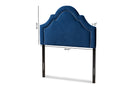 Morigan Navy Blue Velvet Fabric Upholstered Twin Size Headboard Baxton