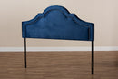 Morigan Navy Blue Velvet Fabric Upholstered Full Size Headboard Baxton