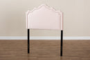 Carlyn Light Pink Velvet Fabric Upholstered Twin Size Headboard Baxton