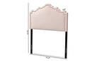 Carlyn Light Pink Velvet Fabric Upholstered Twin Size Headboard Baxton