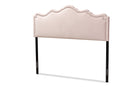 Carlyn Light Pink Velvet Fabric Upholstered Full Size Headboard Baxton