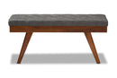 Payton Medium Gray Fabric Upholstered Wood Dining Bench Baxton