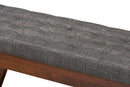 Payton Medium Gray Fabric Upholstered Wood Dining Bench Baxton