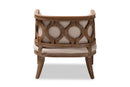 Edric Beige Linen Fabric White-Washed Oak Wood Accent Barrel Chair Baxton