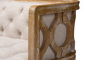 Colette Beige Linen Fabric Upholstered and White-Washed Oak Wood Sofa Baxton