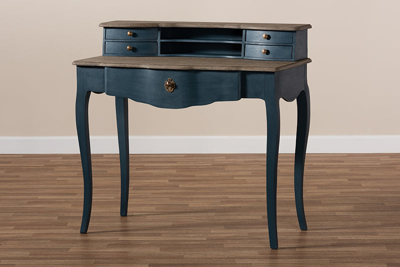 Adora French Provincial Blue Spruce Finished Wood Accent Writing Desk