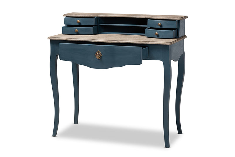 Adora French Provincial Blue Spruce Finished Wood Accent Writing Desk