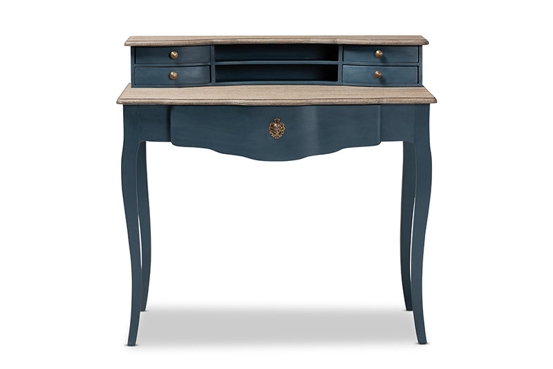 Adora French Provincial Blue Spruce Finished Wood Accent Writing Desk