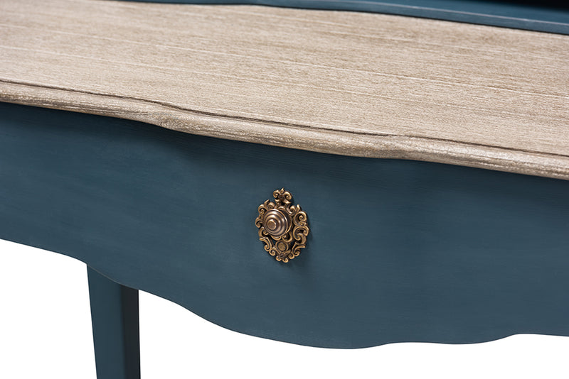 Adora French Provincial Blue Spruce Finished Wood Accent Writing Desk