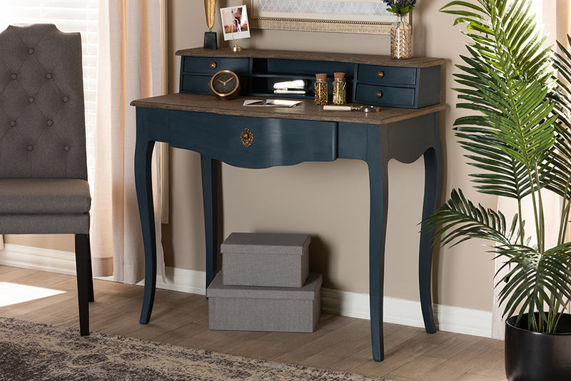 Adora French Provincial Blue Spruce Finished Wood Accent Writing Desk